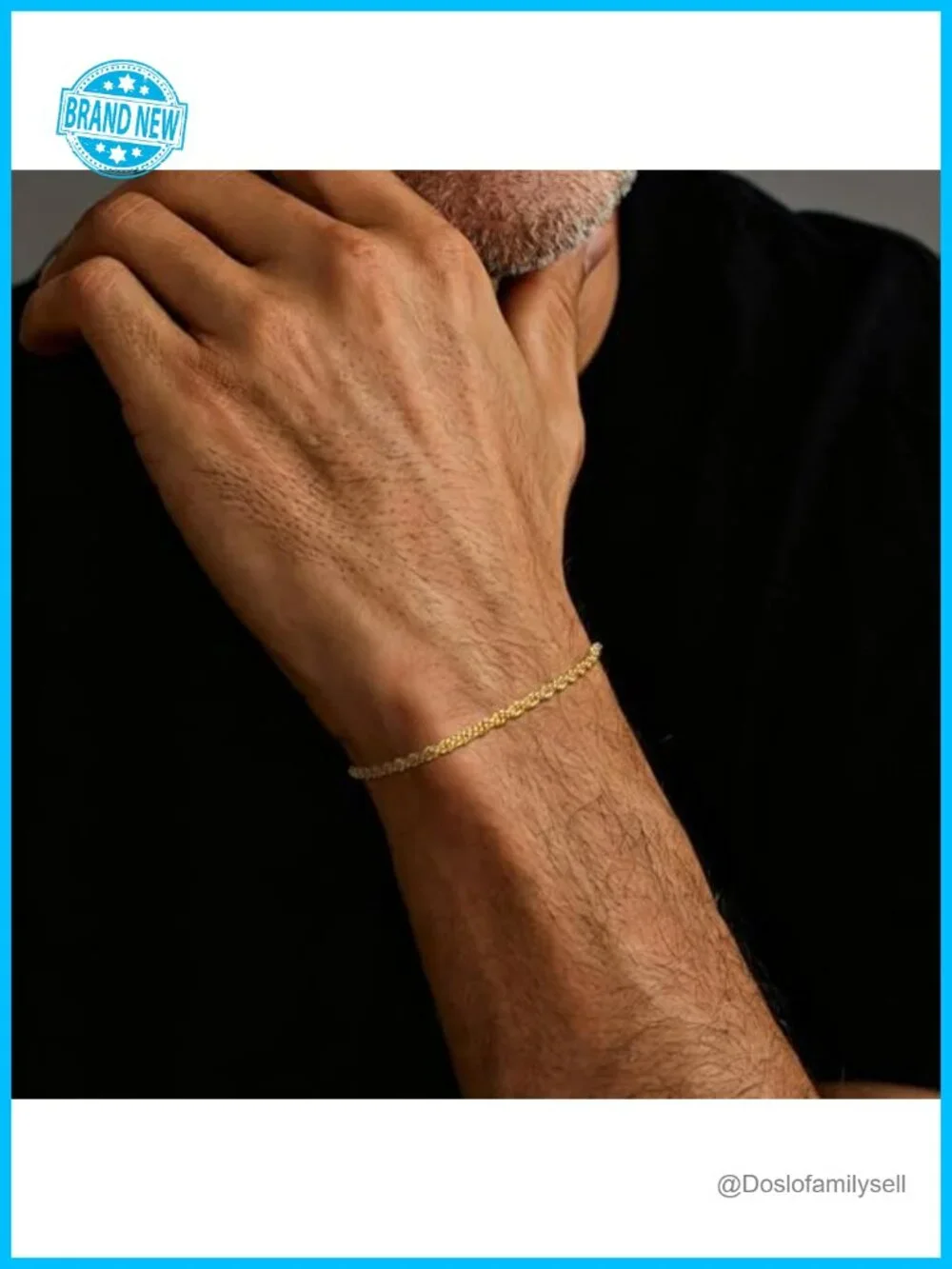 14K Gold Filled Rope Chain Bracelet Stackable Unisex Gift
